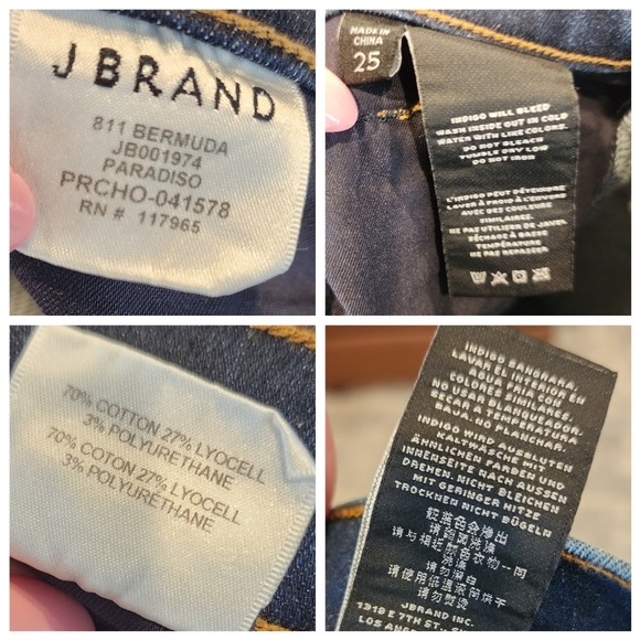 NWT J Brand 811 Stretch Denim Bermuda Shorts. Size 25. - Picture 5 of 16